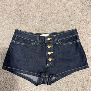 American Apparel high waisted dark jean shorts size 27